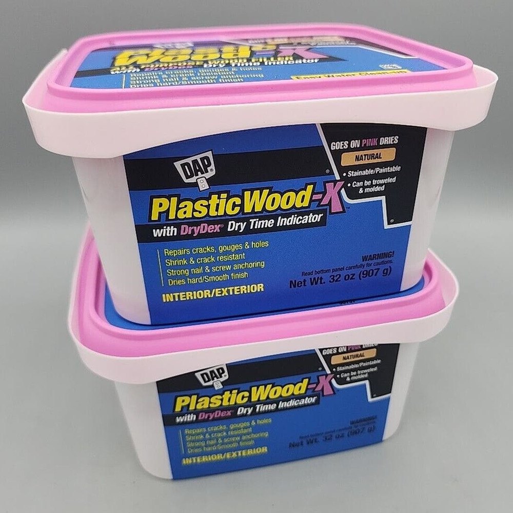 DAP 543 Series 00543 Qt Natural Plastic Wood-X w Drydex, 32 Oz Lot of 2